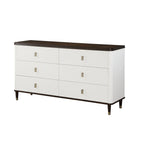 ACME Carena White & Walnut Dresser with Jewelry Tray Model BD02030