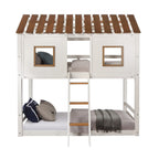 ACME Inara White & Rustic Oak Bunk Bed (Twin | Twin)Model BD02051