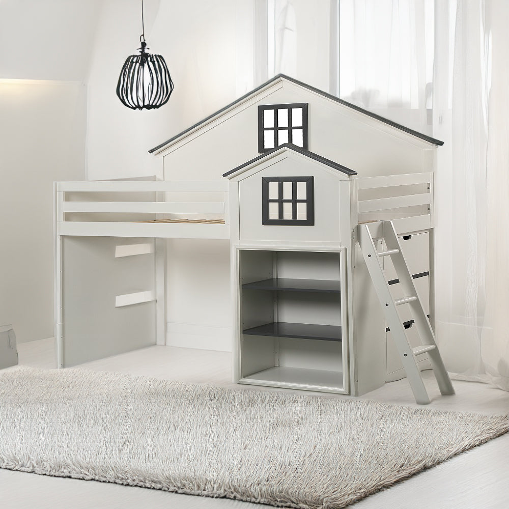 ACME Ratana White & Gray Loft Bed Model BD02052