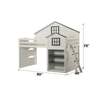 ACME Ratana White & Gray Loft Bed Model BD02052