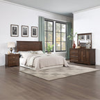 ACME Franklin Brushed Walnut 4Pcs Pack Full Bed Set Model BD02154F