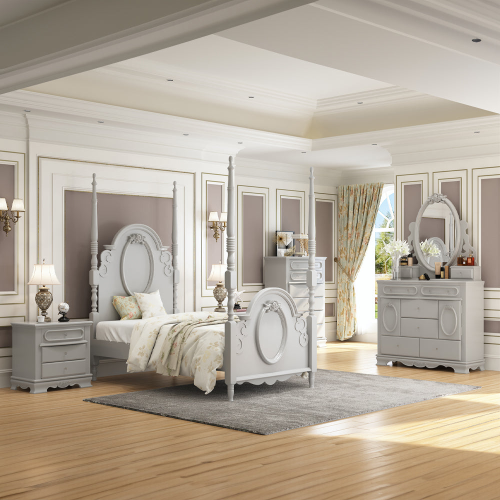 ACME Flora Gray Full Bed (Poster) Model BD02203F