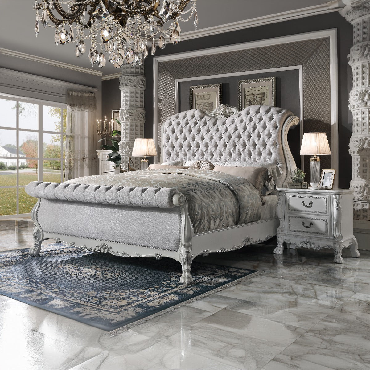 ACME Dresden Bone White Queen Bed Model BD02241Q