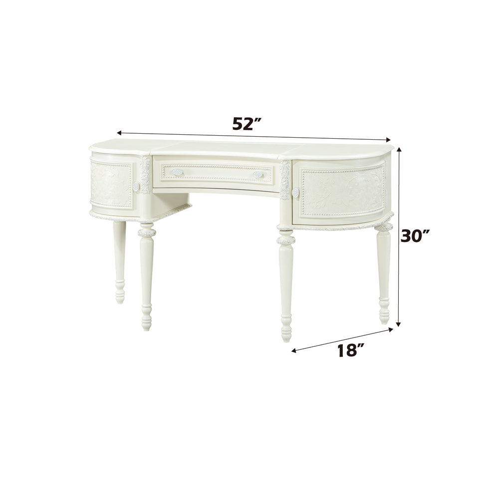 ACME Dorothy Ivory Vanity Desk with Mirror Model BD02271