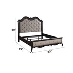 ACME Chelmsford Beige Fabric & Antique Black California King Bed Model BD02294CK