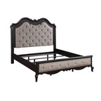 ACME Chelmsford Beige Fabric & Antique Black Queen Bed Model BD02296Q