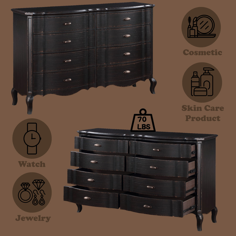 ACME Chelmsford Black Antique Dresser Model BD02299