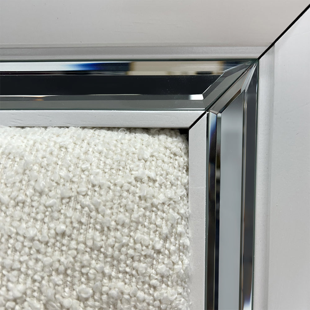 ACME Tarian White Boucle & Pearl White Eastern King Bed with Storage & LED Model BD02316EK