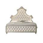 ACME Lucienne Beige Velvet Eastern King Bed with LED Model BD02334EK