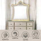 ACME Lucienne Beige Velvet Mirror with LED Model BD02337