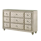 ACME Lucienne Beige Velvet Dresser Model BD02338