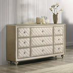 ACME Lucienne Beige Velvet Dresser Model BD02338