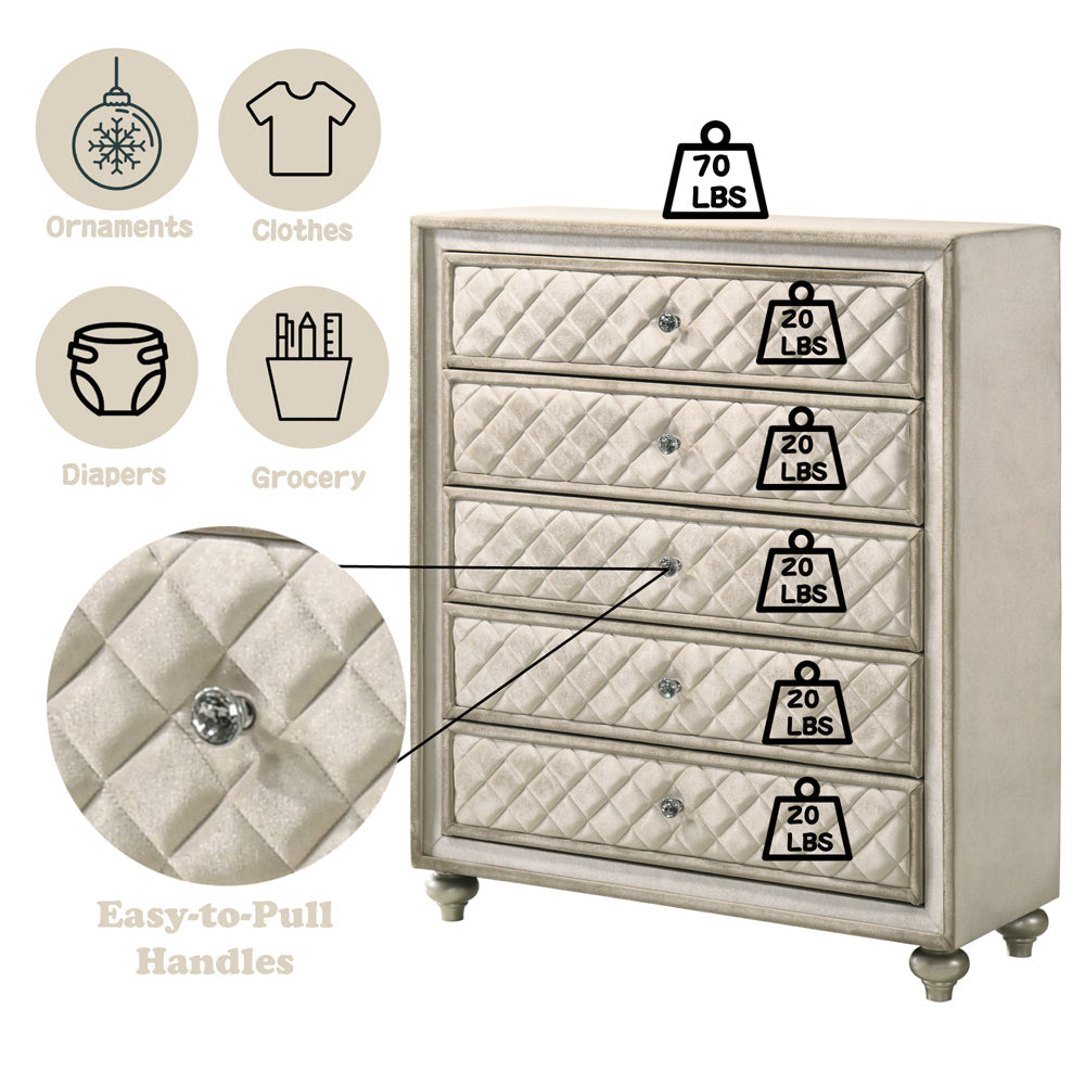 ACME Lucienne Beige Velvet Chest Model BD02339