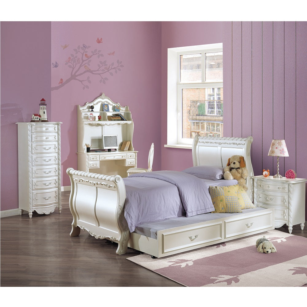 ACME Pearl Pearl White Full Bed (Sleigh) Model BD02426F