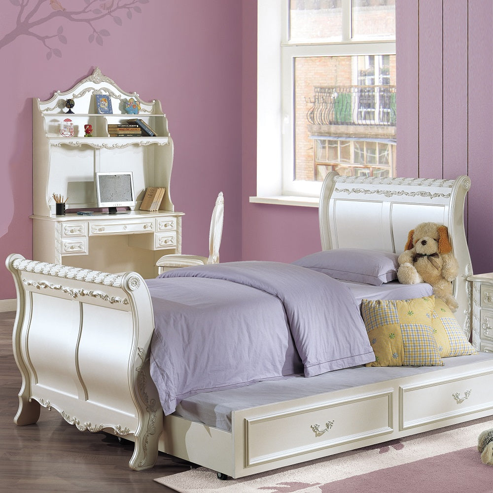 ACME Pearl Pearl White Twin Bed (Sleigh) Model BD02427T