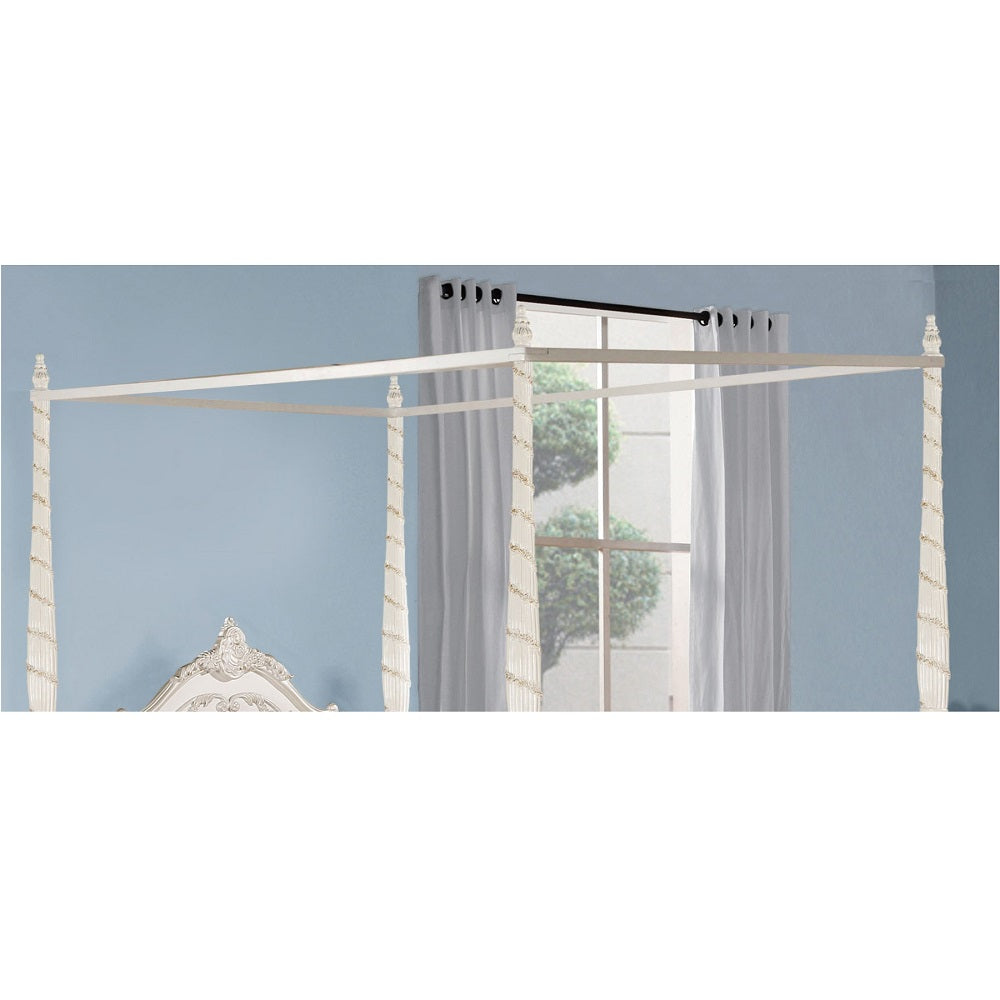 ACME Pearl Pearl White Full Bed-Canopy-Optional Model BD02431
