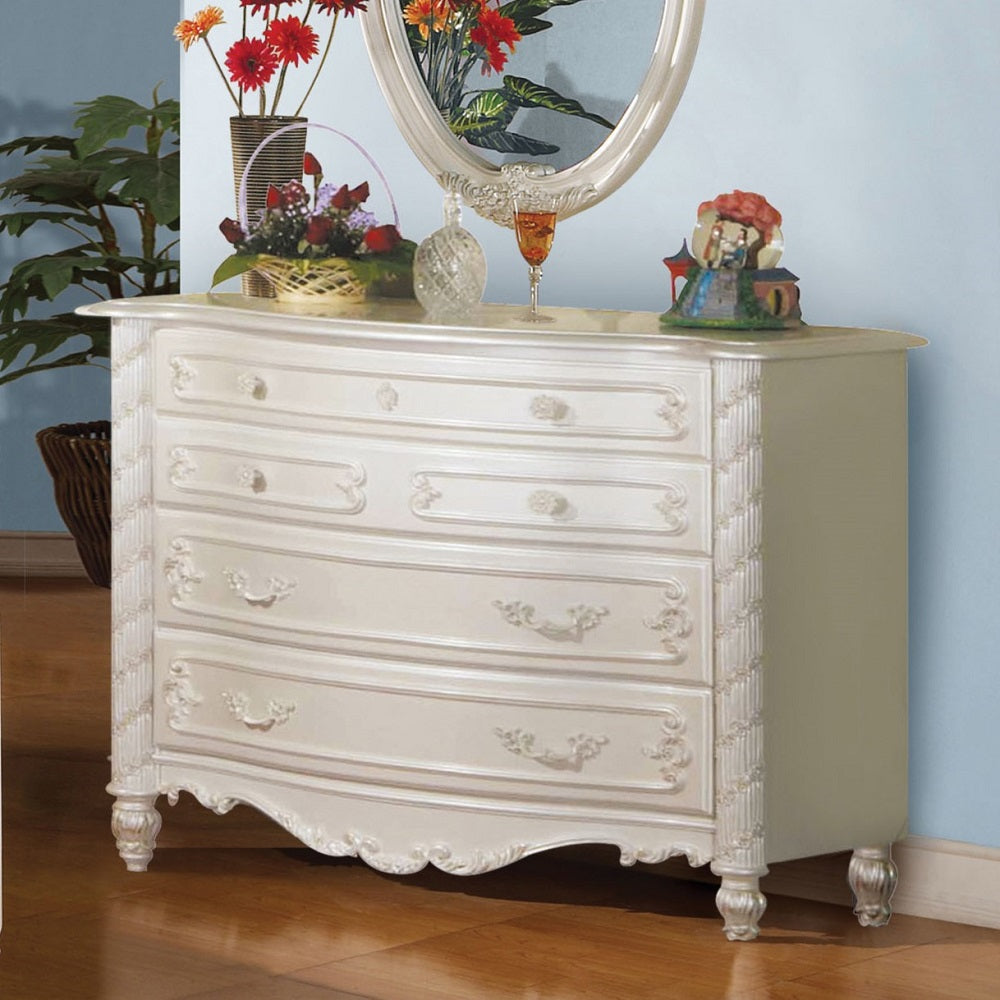 ACME Pearl Pearl White Dresser with 4 Drawers Model BD02435