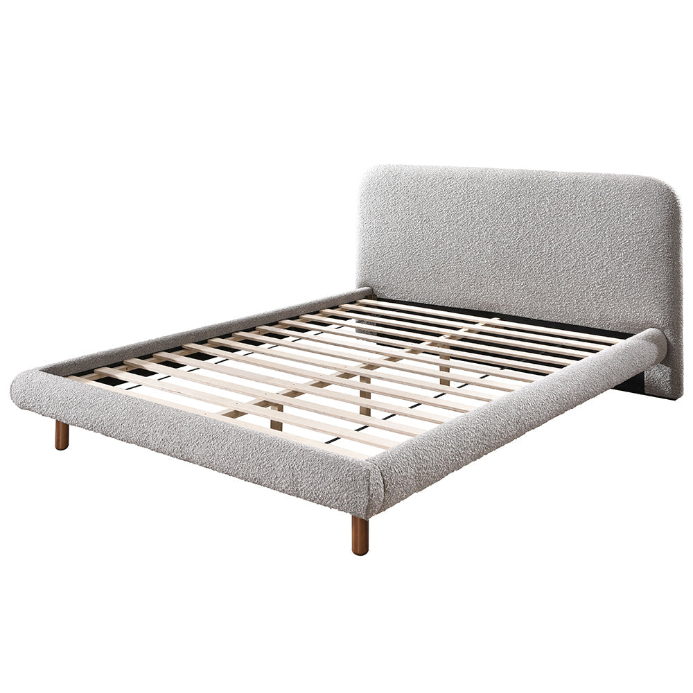 ACME Cleo Gray Boucle Queen Bed Model BD02472Q