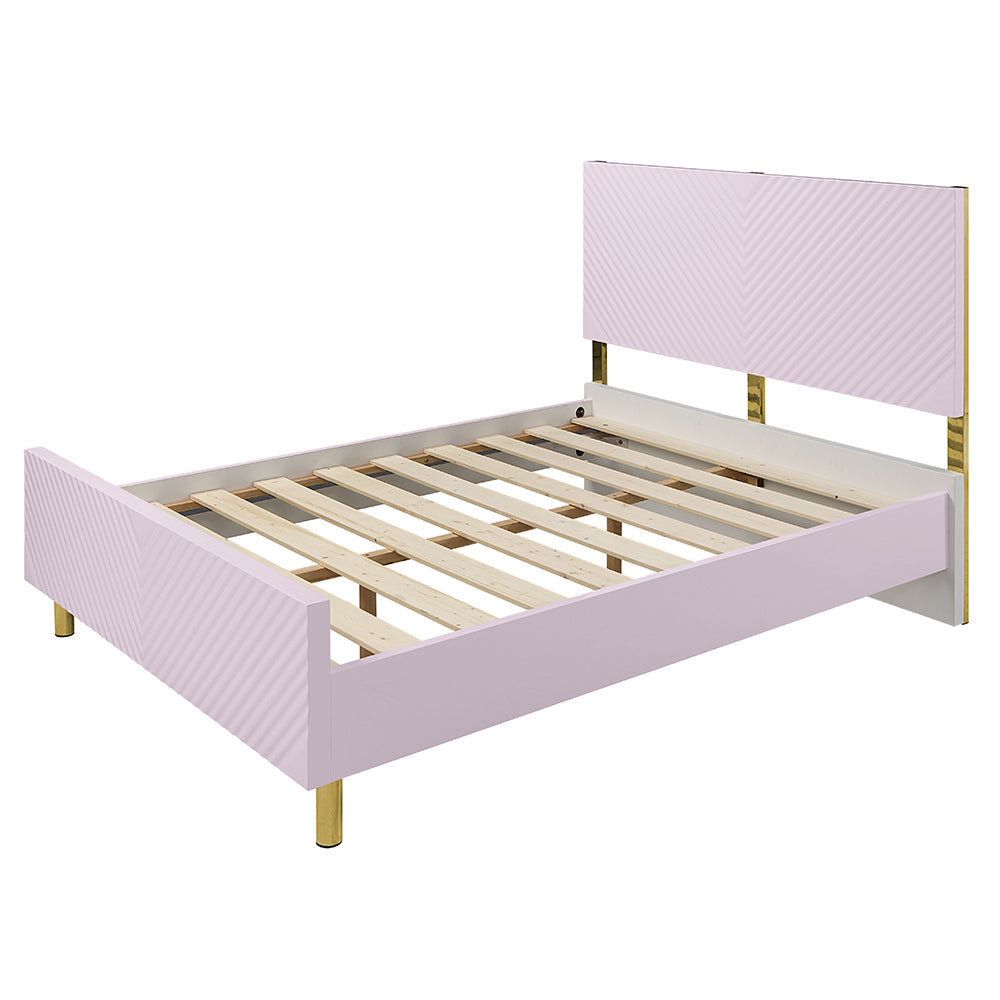 ACME Gaines Pink High Gloss Full Bed Model BD02660F