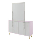 ACME Gaines Pink High Gloss Mirror Model BD02664