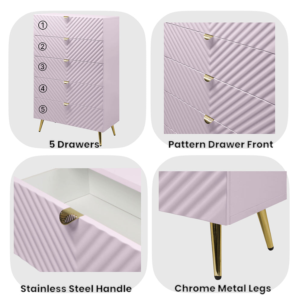 ACME Gaines Pink High Gloss Chest Model BD02666