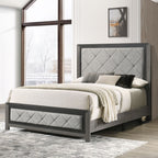 ACME Jehoram Gray Linen & Gray Eastern King Bed Model BD02721EK