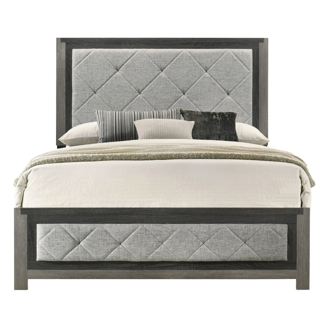 ACME Jehoram Gray Linen & Gray Eastern King Bed Model BD02721EK