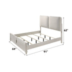 ACME Laveda Light Gray Boucle & Pearl White Queen Bed with LED Model BD03792Q