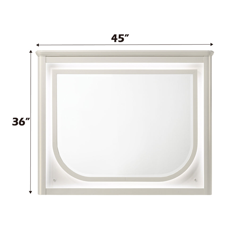 ACME Laveda Pearl White Mirror with LED Model BD03794
