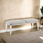 ACME Laveda Light Gray Boucle & Pearl White Bench Model BD03797