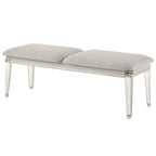 ACME Laveda Light Gray Boucle & Pearl White Bench Model BD03797