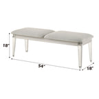 ACME Laveda Light Gray Boucle & Pearl White Bench Model BD03797