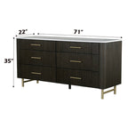 ACME Clayten Engineering Marble Top & Espresso Dresser with Marble Top Model BD04095