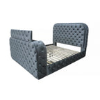 ACME Kana Gray Upholstery Velvet Queen Bed with LED Fireplace & TV Stand Model BD05072Q