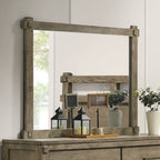 ACME Colton Antique White Oak Mirror Model BD05294