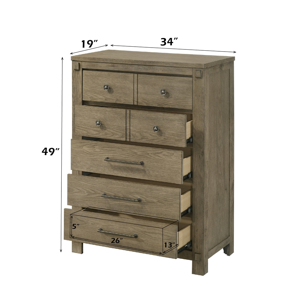 ACME Colton Antique White Oak Chest Model BD05296