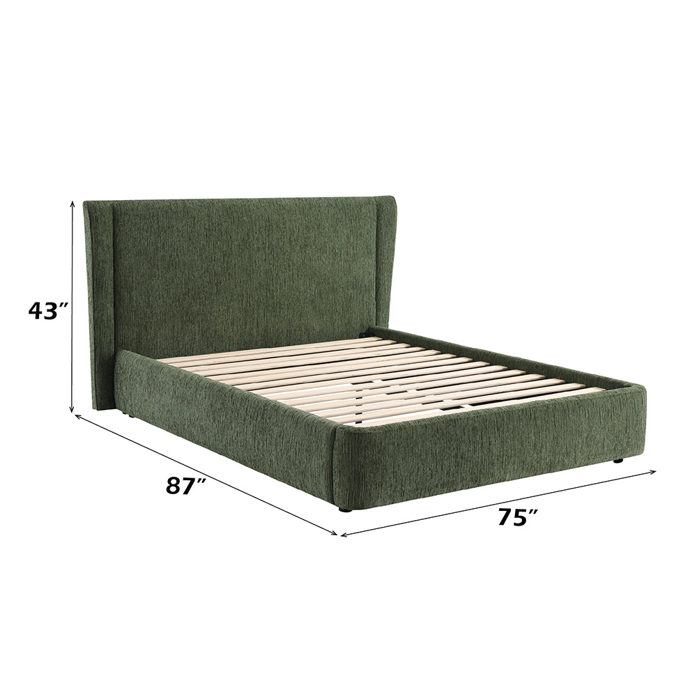 ACME Cheryl Dark Green Chenille Queen Bed Model BD05452Q