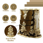 ACME Desiderius Antique Gold & Hand Paint Brown Chest Model BD20006