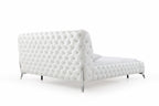 Lit Eastern King Modrest Legend moderne en cuir reconstitué blanc, modèle VGVCBD8111-WHT-EK