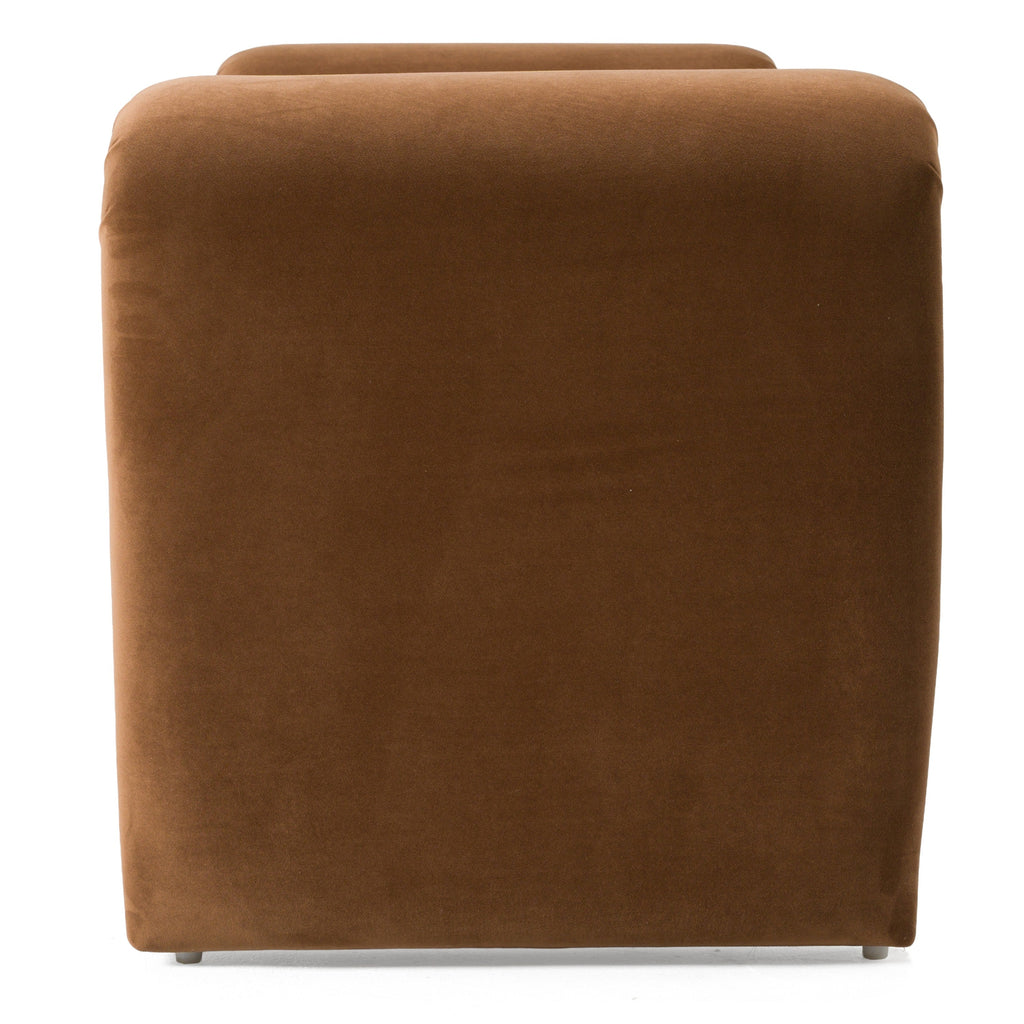 Banc moderne en velours marron Divani Casa Bentley, modèle VGAH-AG146-OT-BRN