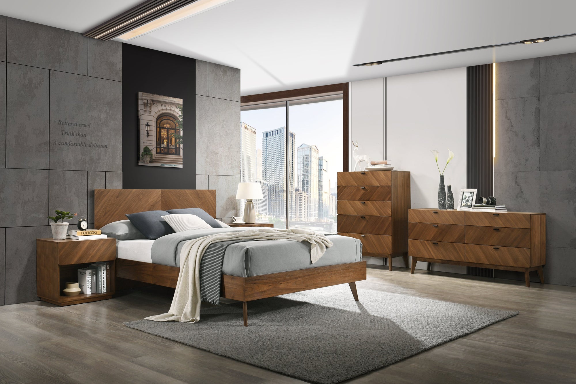 Nova Domus Kamela Modern Walnut Queen Bedroom Set Model VGMA-BR-128-SET-Q