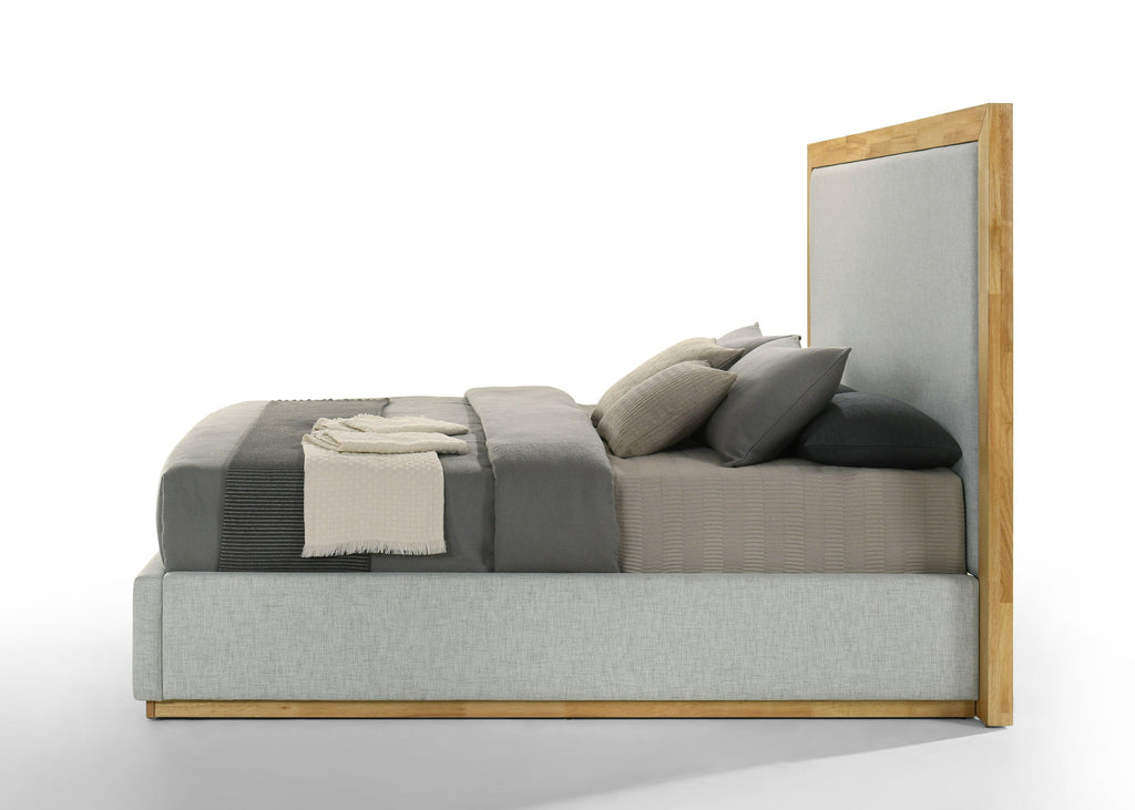 Nova Domus Santa Barbara Modern Grey Fabric & Natural Bedroom Set Model VGMABR-152-SET