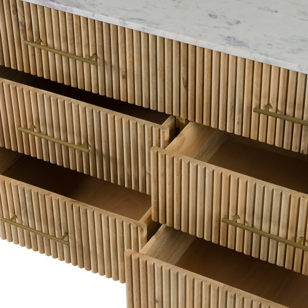 Modrest Cambridge White Marble & Mango Dresser Model VGED-RID112410