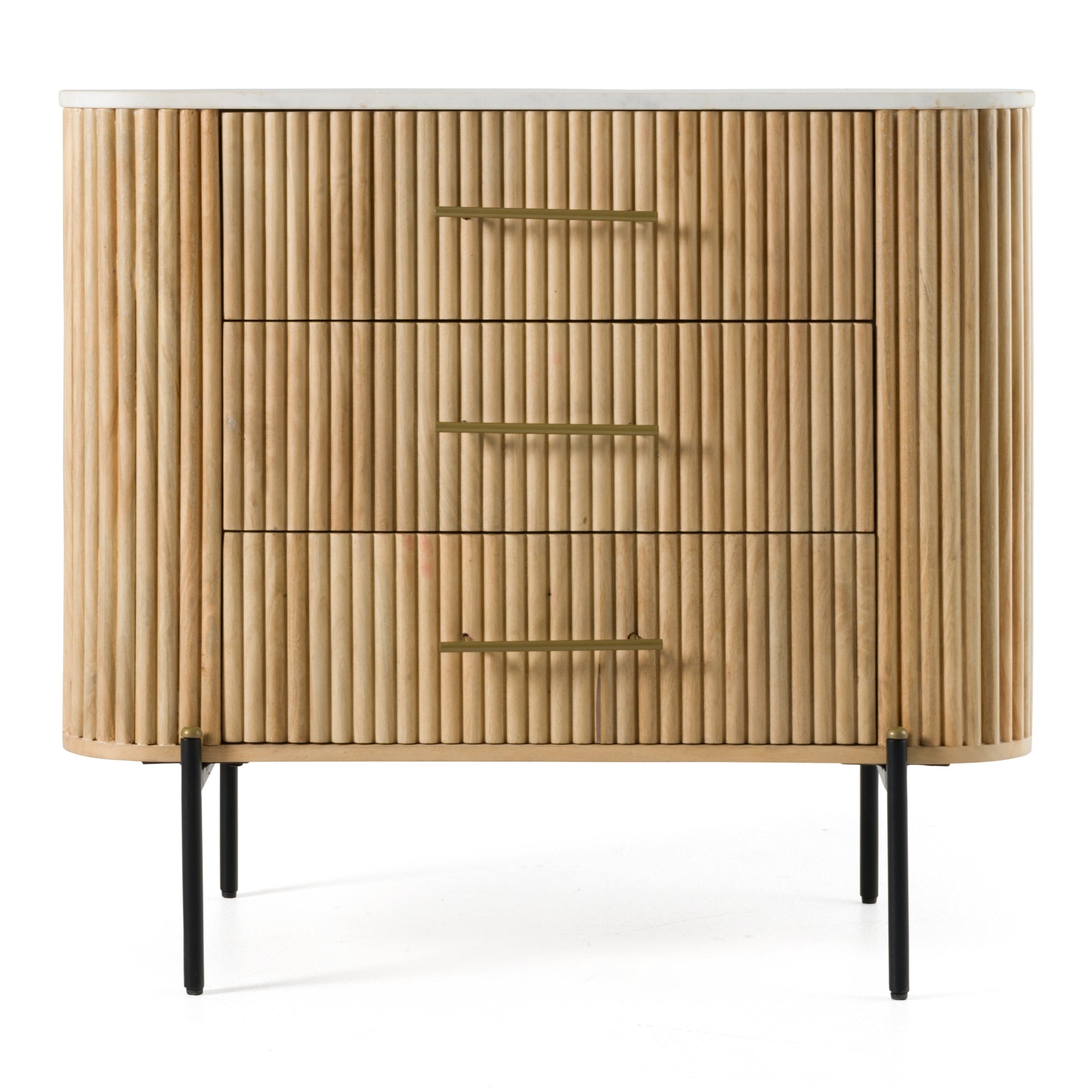 Modrest Cambridge White Marble & Mango 3 Drawer Dresser Model VGED-RID108312