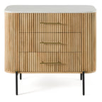 Modrest Cambridge White Marble & Mango 3 Drawer Dresser Model VGED-RID108312