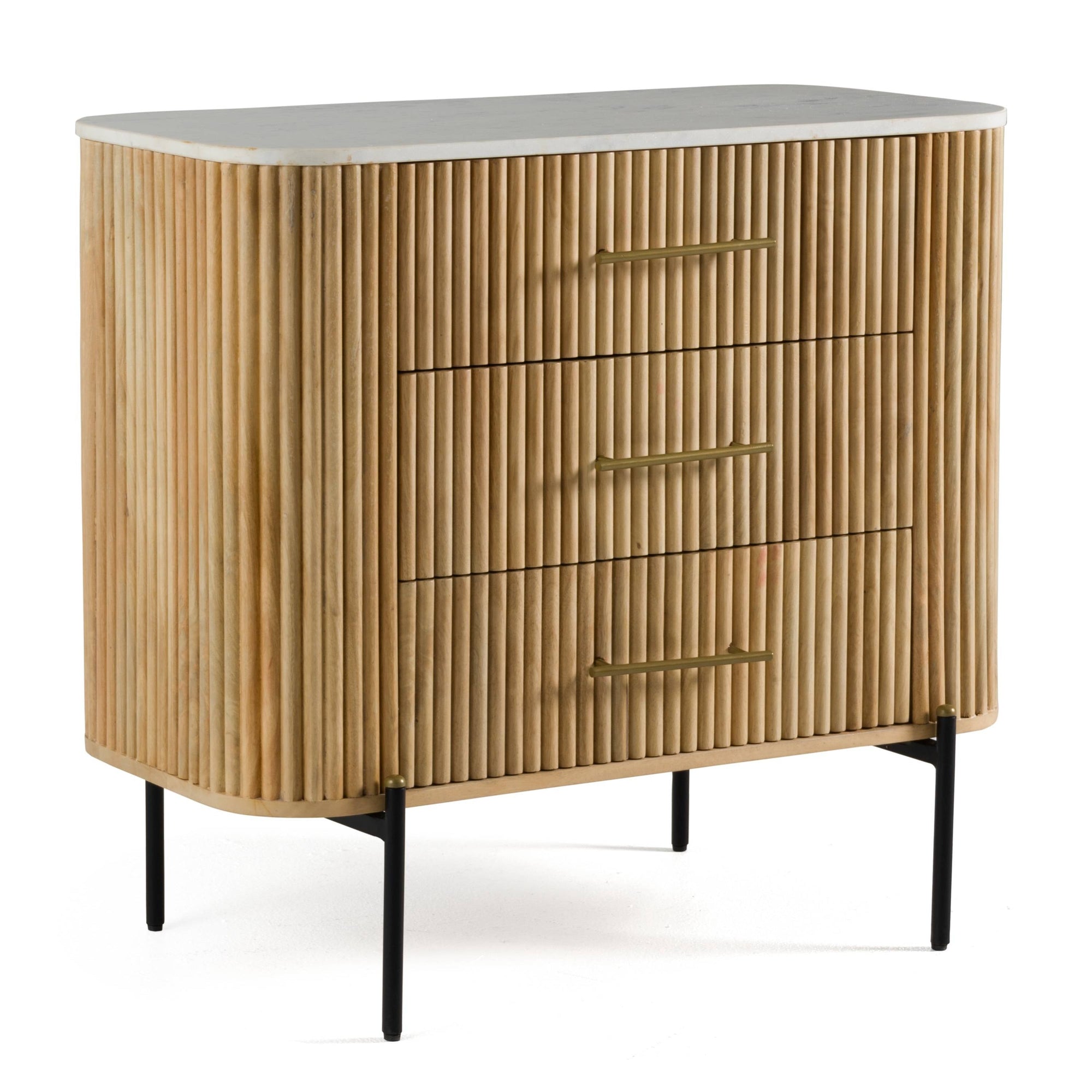 Modrest Cambridge White Marble & Mango 3 Drawer Dresser Model VGED-RID108312