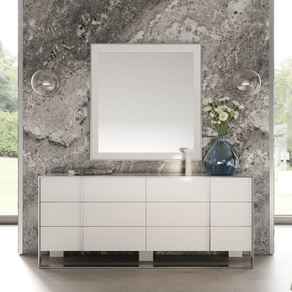 Modrest Cartier Modern White & Stainless Steel Dresser Model VGVC-J-A002-D-WHT