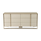 Nova Domus Cartier Modern Beige Shagreen And Brushed Brass Dresser Model VGVC-J-A002-M