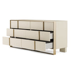 Nova Domus Cartier Modern Beige Shagreen And Brushed Brass Dresser Model VGVC-J-A002-M