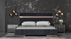 Modrest Cartier Queen Modern Black & Rose Gold Bed With Nightstands Model VGVCBD-A002-BLK-BED-2NS-SET-Q